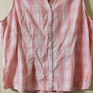 Basic Editions Sleeveless Pink Top 2X